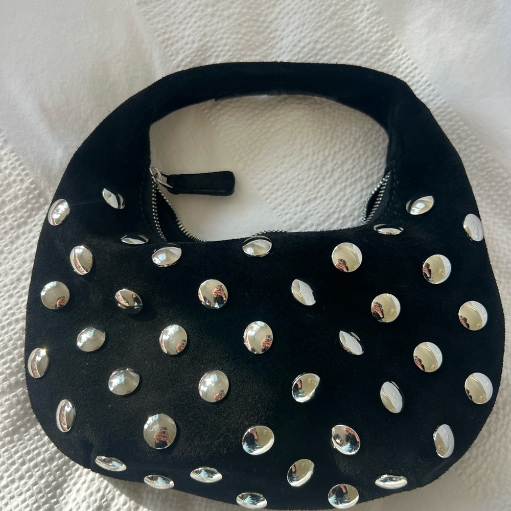 Madewell Black Suede Studded Mini Handbags